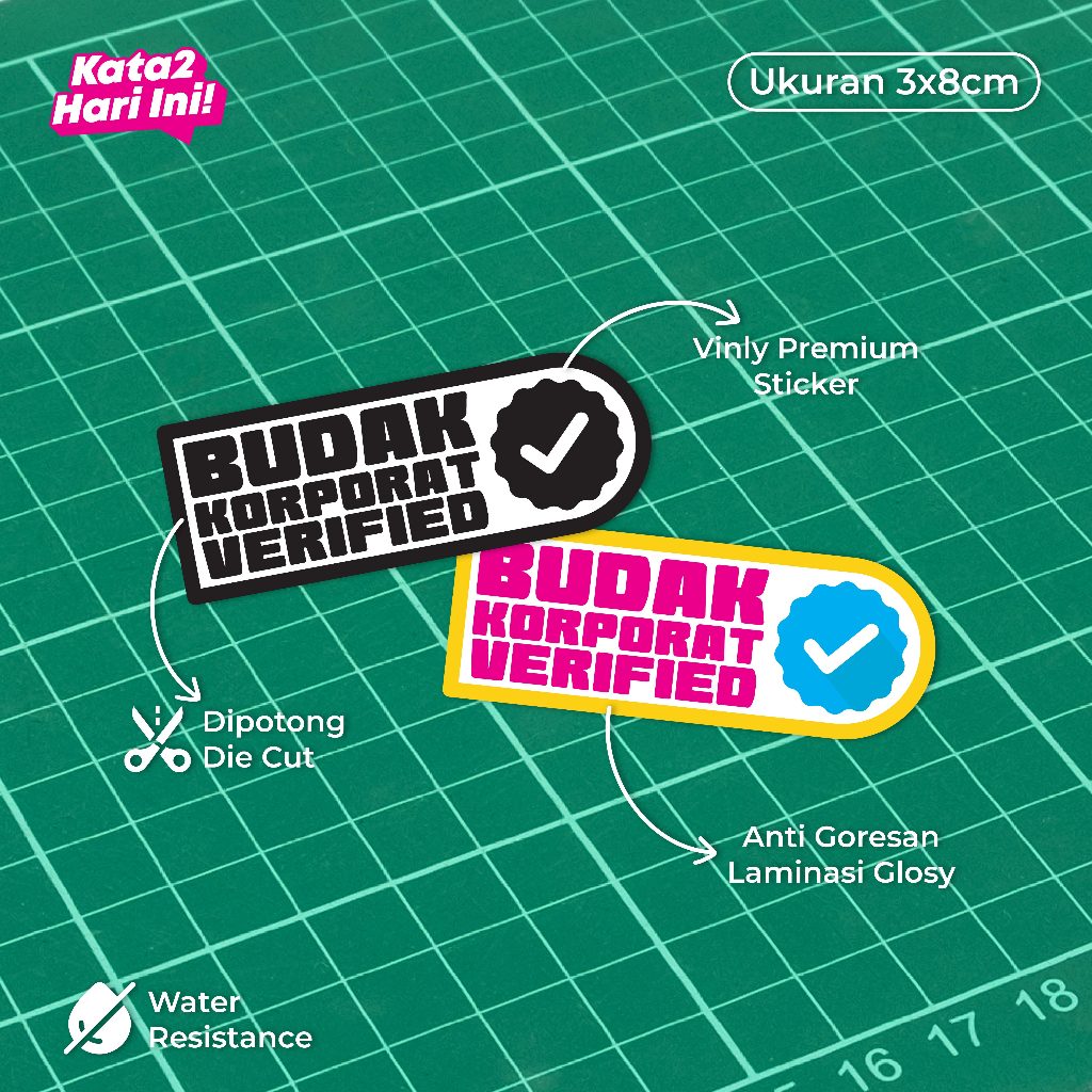 

Budak Korporat Verified | Sticker Vinyl Glosy Tahan Air - Stiker Tulisan untuk Laptop, Notebook, Koper Waterproof Paper
