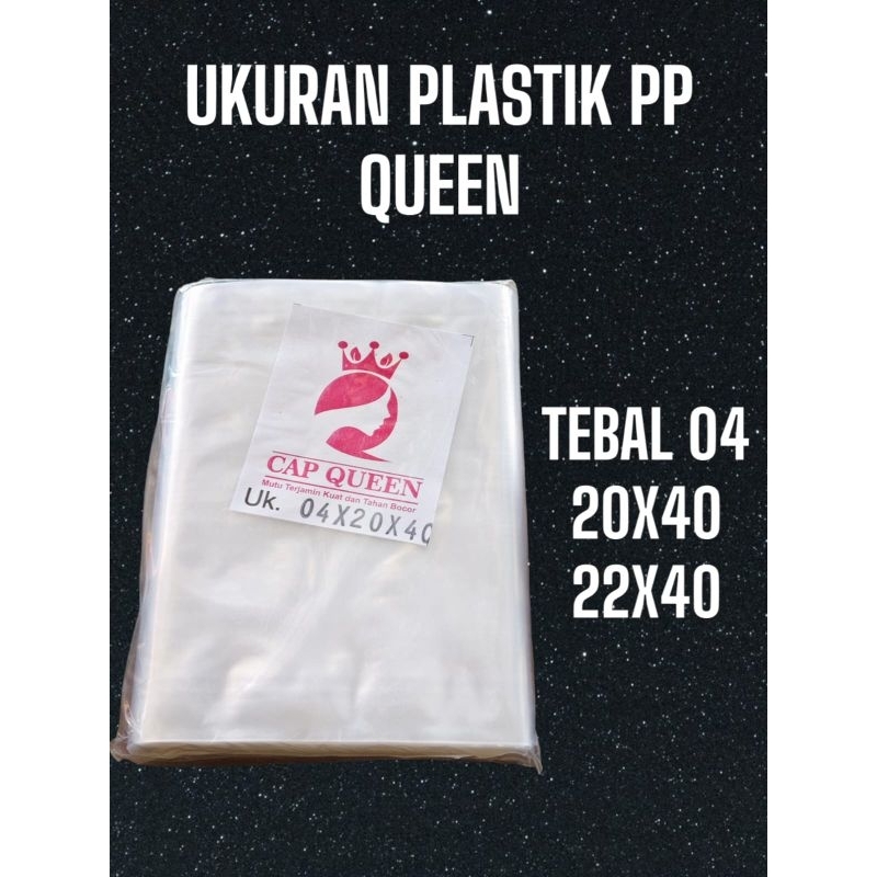 PLASTIK PP/ potongan QUEEN TEBAL 04 UKuran 20X40 22X40