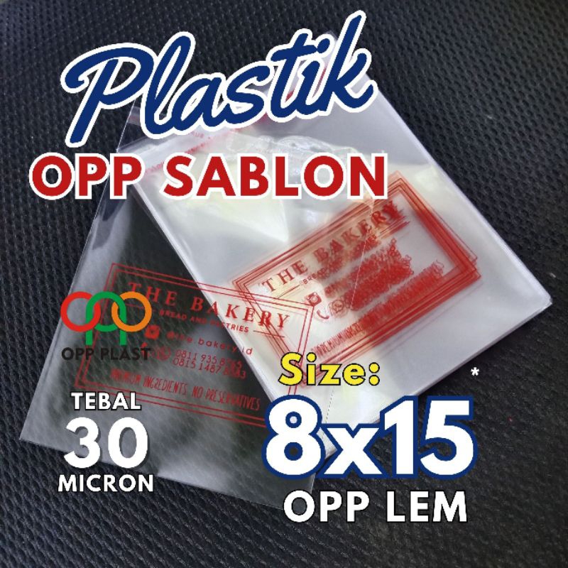 

Plastik OPP 8x15 Sablon | 1000 pcs | Tebal 30 micron