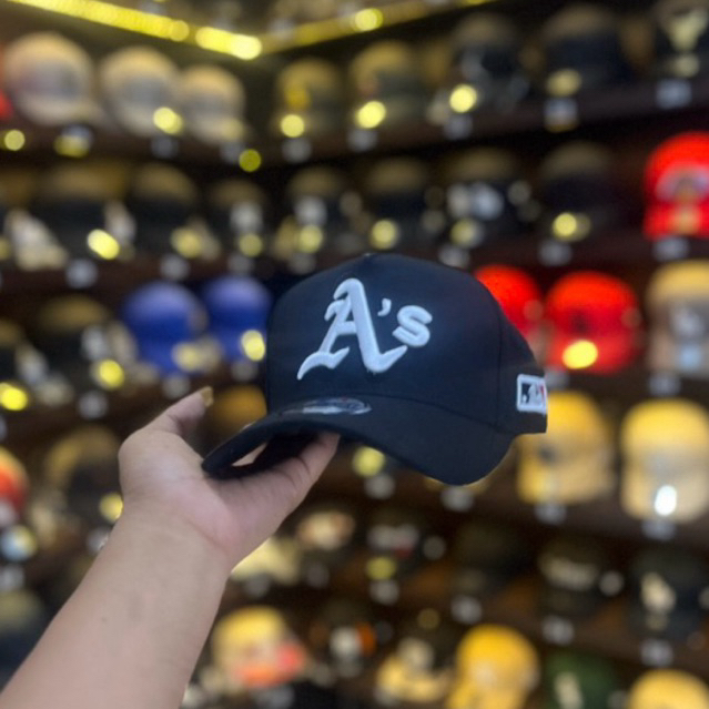 Topi Pria/Baseball As Mlb Hitam Bordil Putih