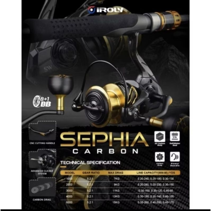 Reel IROLY SEPHIA // SEPHIA CARBON // SEPHIA PLUS // Power Handle