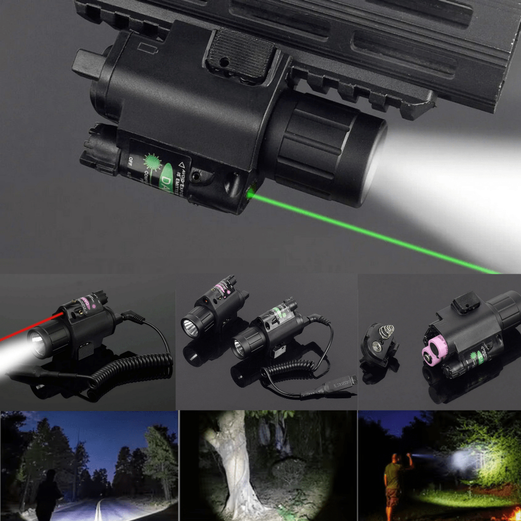 COD TaffLED Senter Senapan Angin Laser Hijau Dan Merah 500 Meter Tactical Rail Mount 200 Lumens