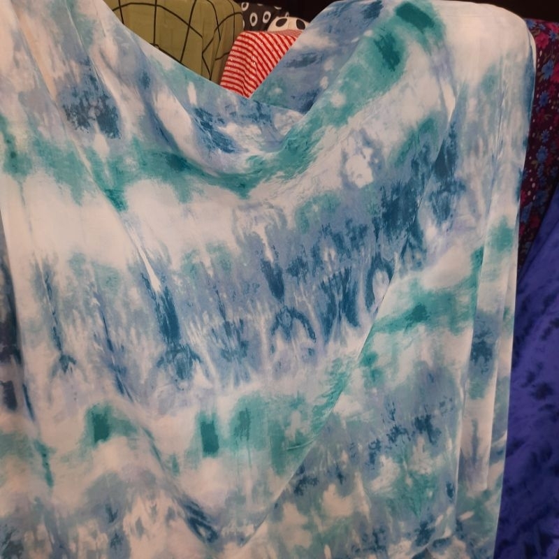 KAIN SIFON GRADASI | Harga/0,5m | kain sifon motif gradasi | kain sifon motif meteran | kain gradasi