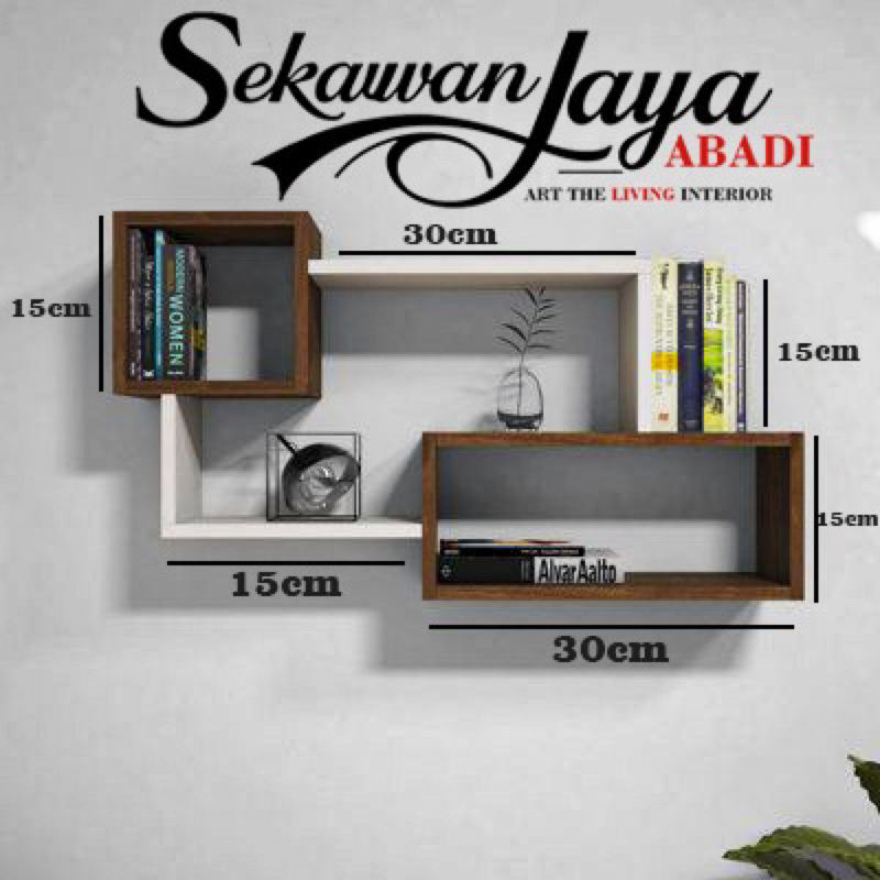 Rak dinding kotak minimalis