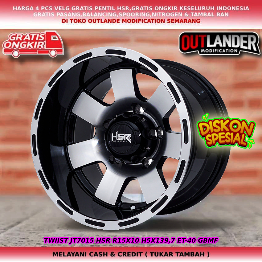 VELG MOBIL OFFROAD MODEL CELONG R15 REKOMENDASI UNTUK MOBIL FERROZA VITARA KATANA JIMNY TAFT