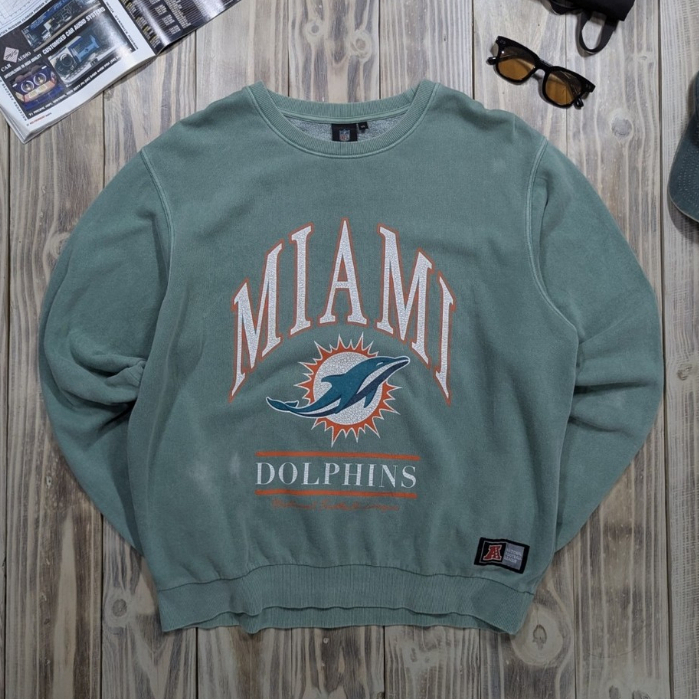 00's NFL Team Miami Dolphins Crewneck/Sweatshirt Vintage Jacket