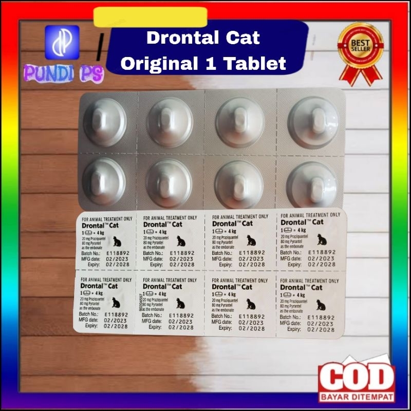 DRONTAL CAT ASLI ORIGINAL obat cacing kucing tablet bayer