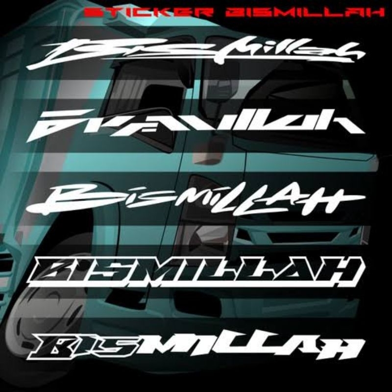 sticker bismillah kaca depan mobil
