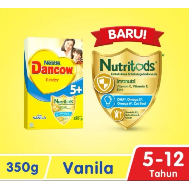 

Nestle Dancow 5+ Nutritods Usia 5-7 Tahun Rasa Vanila 350 Gram Box