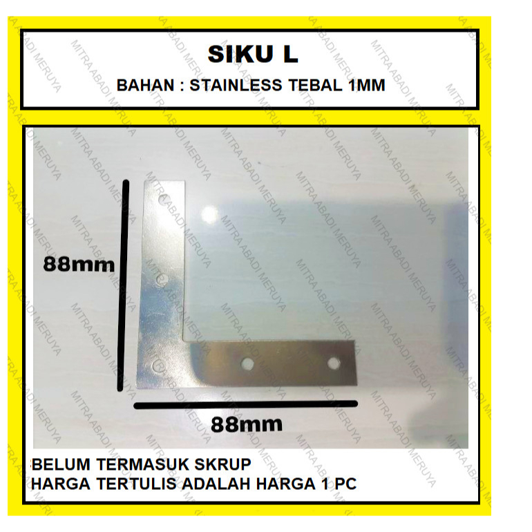 Siku Plat Connector L Plat Konektor L Plat Sambungan L Stainless Steel