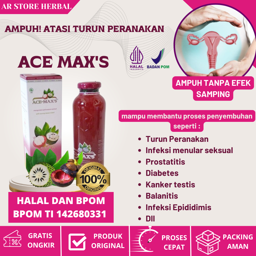 (TERLARIS) ACE MAXS Obat Turun Peranakan Turun Berok Wanita AMPUH 100% BPOM ORIGINAL