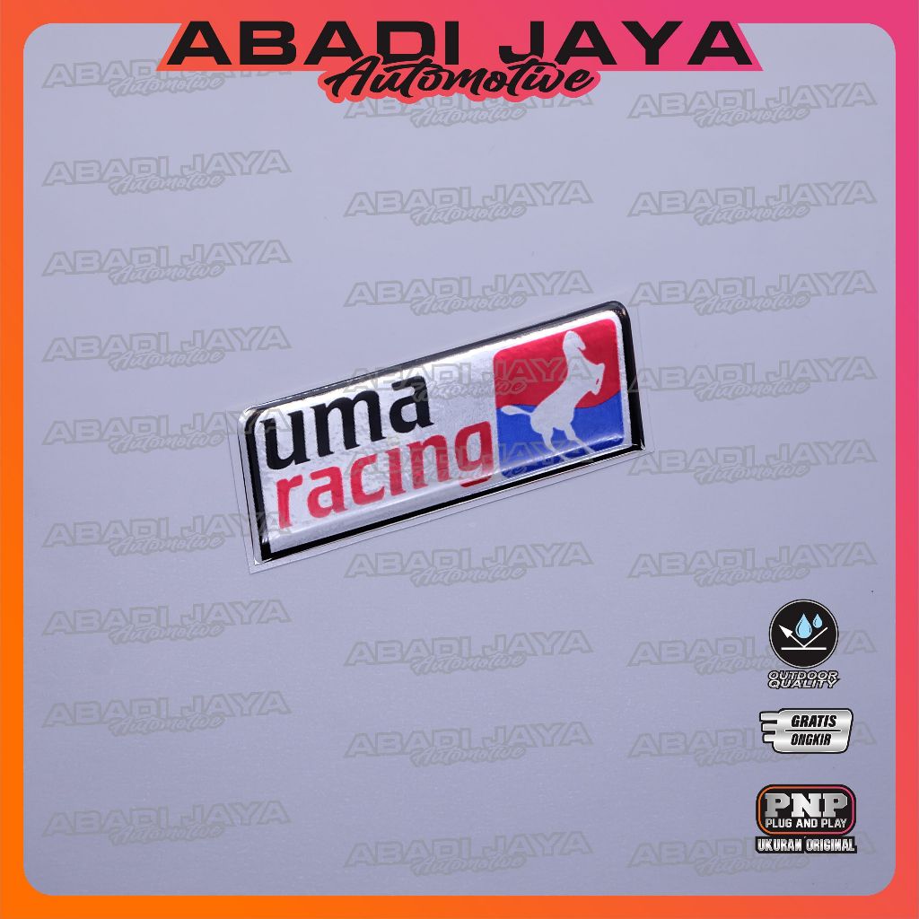 Emblem Logo Uma Racing / Emblem Timbul Uma Racing / Sticker Uma Racing / Stiker Logo Uma Racing / Em