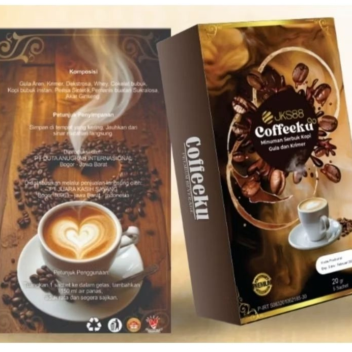 

KOPI COFFEEKU JKS88 1 BOX ISI 5 SACHET ORIGINAL - KOPI STAMINA PRIA HERBAL