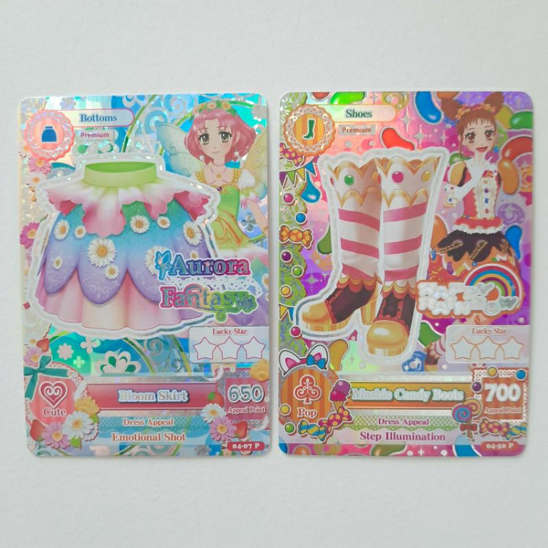 Aikatsu PREMIUM Cards Aurora Fantasy & Happy Rainbow Sakura Otome