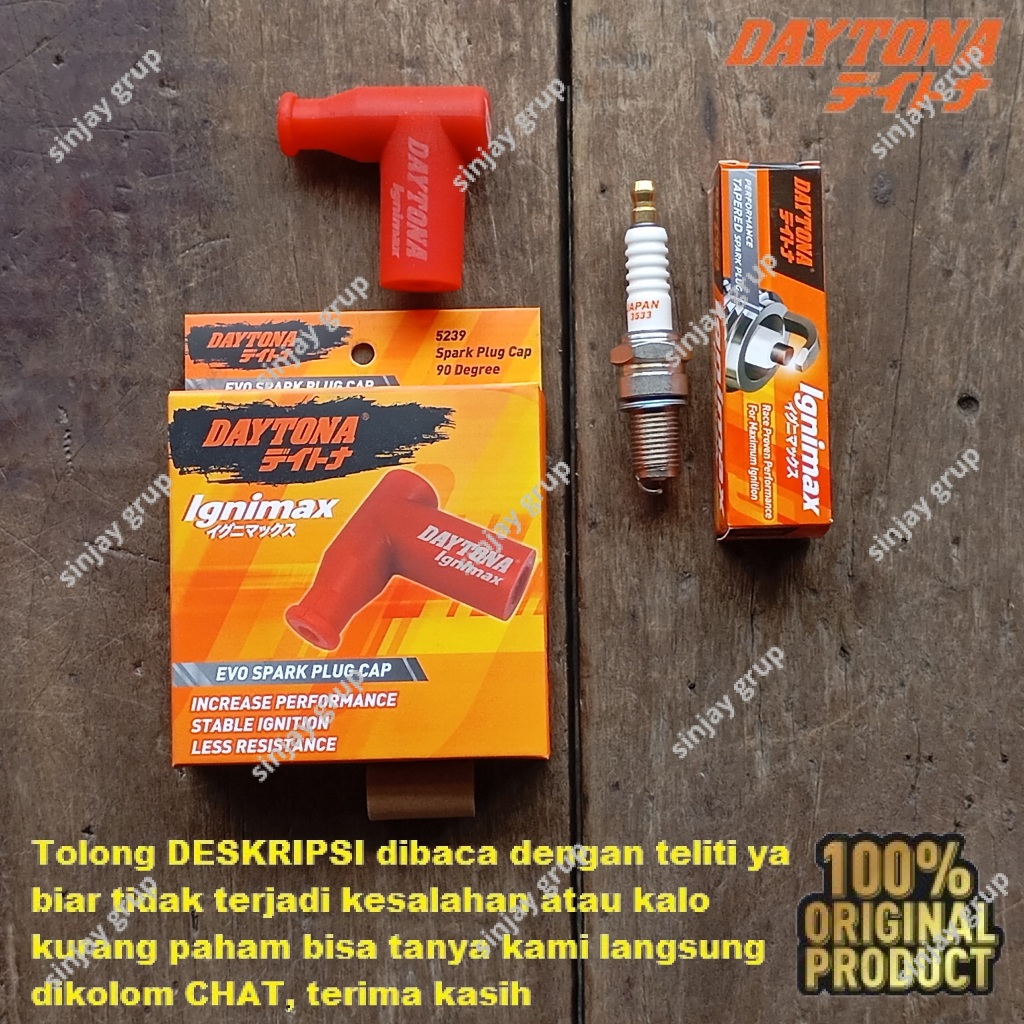 Daytona Racing Cangklong Busi Tiger 2000 Revo GL 100 Max Pro Neotech Megapro Cop Dop Tutup Asli Orig