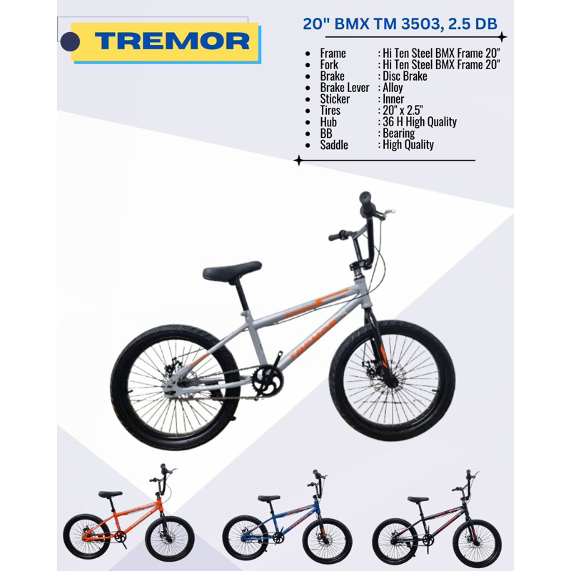 20” tremor bmx tm3503 BB 2.5 Discbrake BB Bearing besi frame tebal