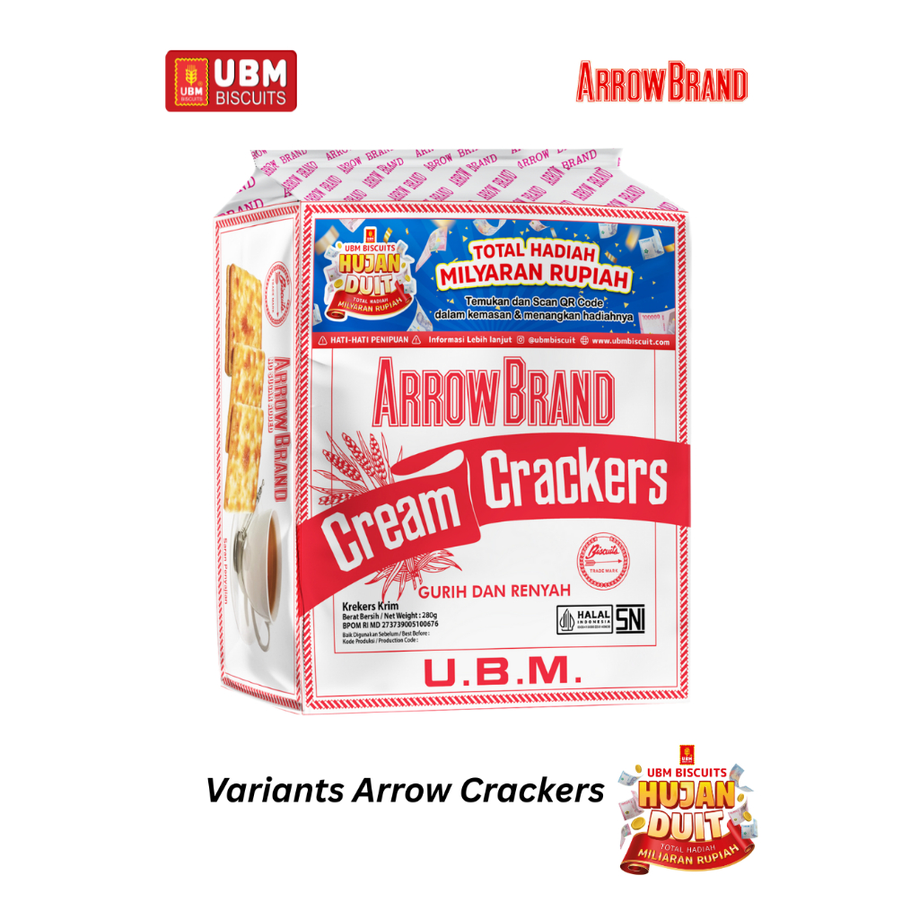 

UBM Biscuit Cream Crackers 280gr (Arrow Brand) - Asin