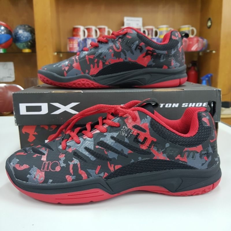 Sepatu Badminton Bulutangkis Hiqua Hi qua Hi-qua Duramax hitam merah black red original