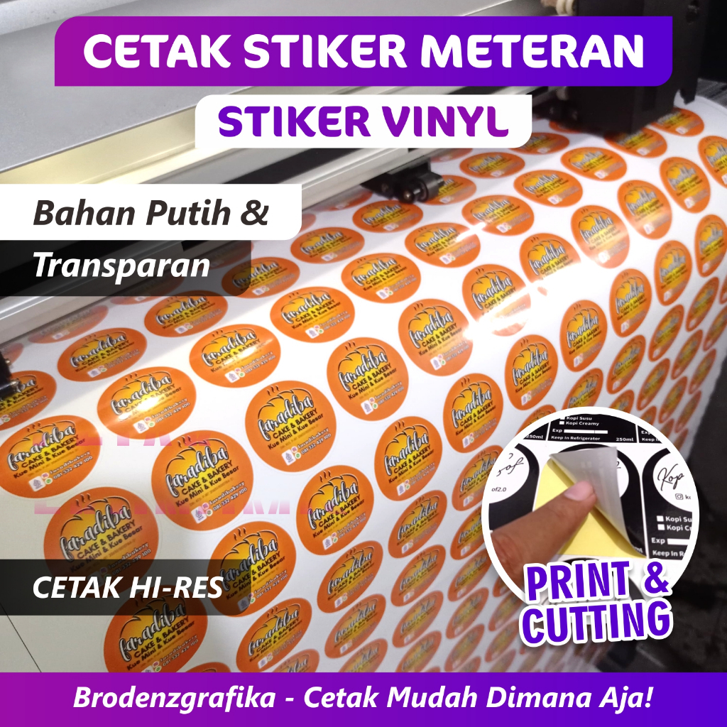 Cetak Stiker Vinyl Meteran Cutting Tahan Air | Stiker Striping Decal | Stiker Label Meteran