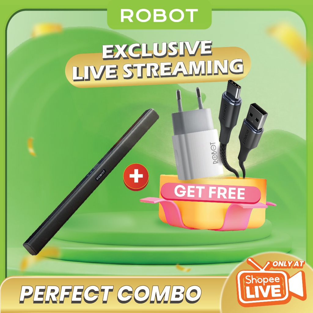 [FOR LIVE] ROBOT Speaker TV RB590 Soundbar Home Theater Speaker Bluetooth 5.3 Dual Connection Ultra-