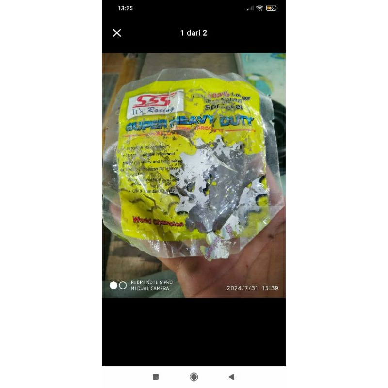 gear depan ninja 250 fi/ karbu sss