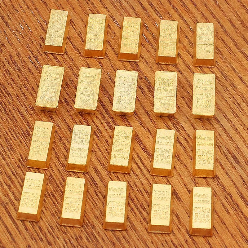 100pcs Emas Antam Palsu Miniatur Emas Antam Replika Fake Gold Bar Batangan Mainan Pirate