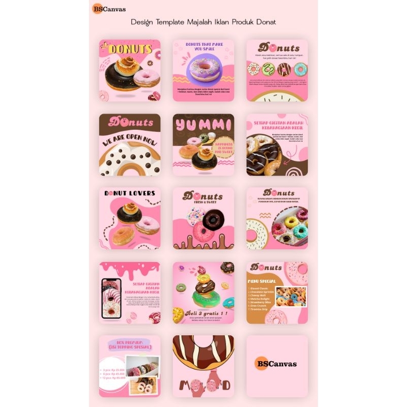 Design Template Feed Instagram untuk produk makanan 14 Feed/100.000