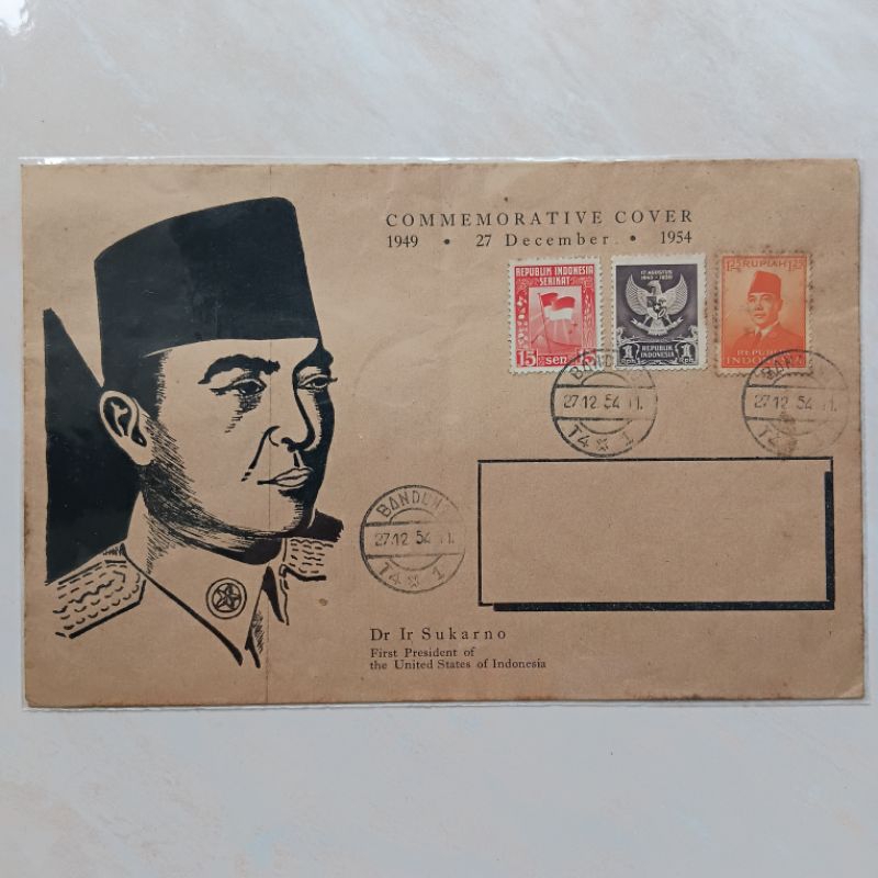 

Koleksi Filateli Sampul Peringatan Ir Sukarno Presiden Pertama RIS 27 Desember 1954 - YN2266