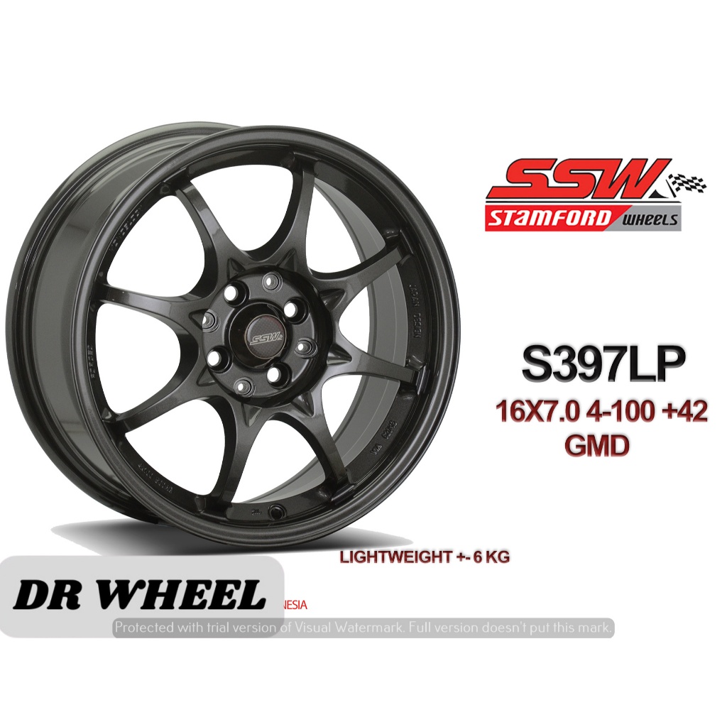 Velg mobil type s38lp ssw ring 16 lebar 7 warna grey dop