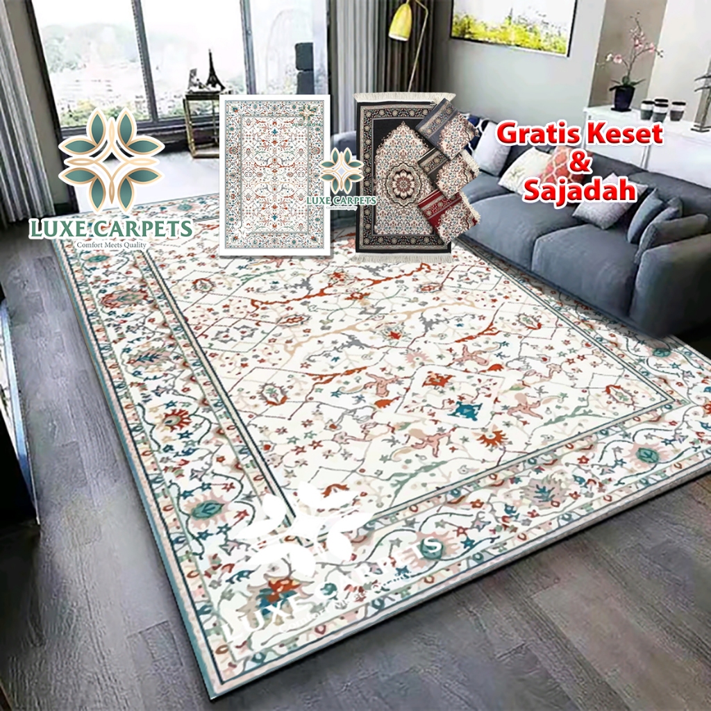 Luxe Carpet  Karpet GLOSSY Aesthetic 120x200 Murah Ruang Tamu / Karpet Ruang Tamu
