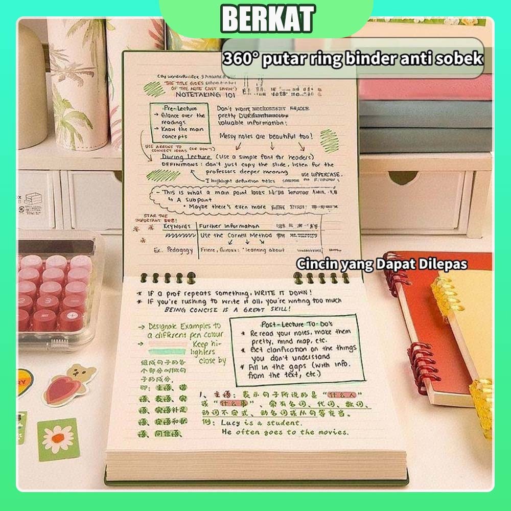 

Notebook Warna Gradasi Buku B5 Flip Vertikal / Notebook Buku Binder B5 / Tulis Sekolah Lucu Buku Notebook Aesthetic / Binder 360 Derajat Notebook