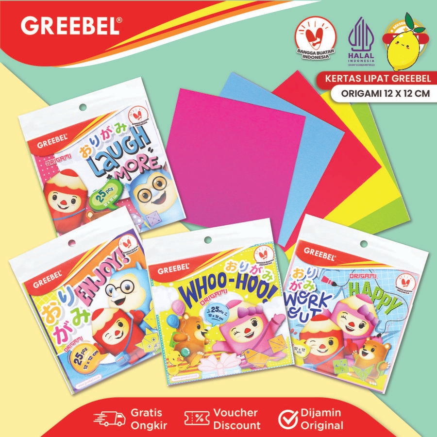 

GREEBEL Origami Kertas Lipat Seni / Paper Craft 5 Warna isi 25 Lembar