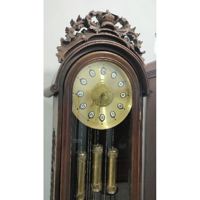jam almari junghans grandfatherclock tua kuno unik antik
