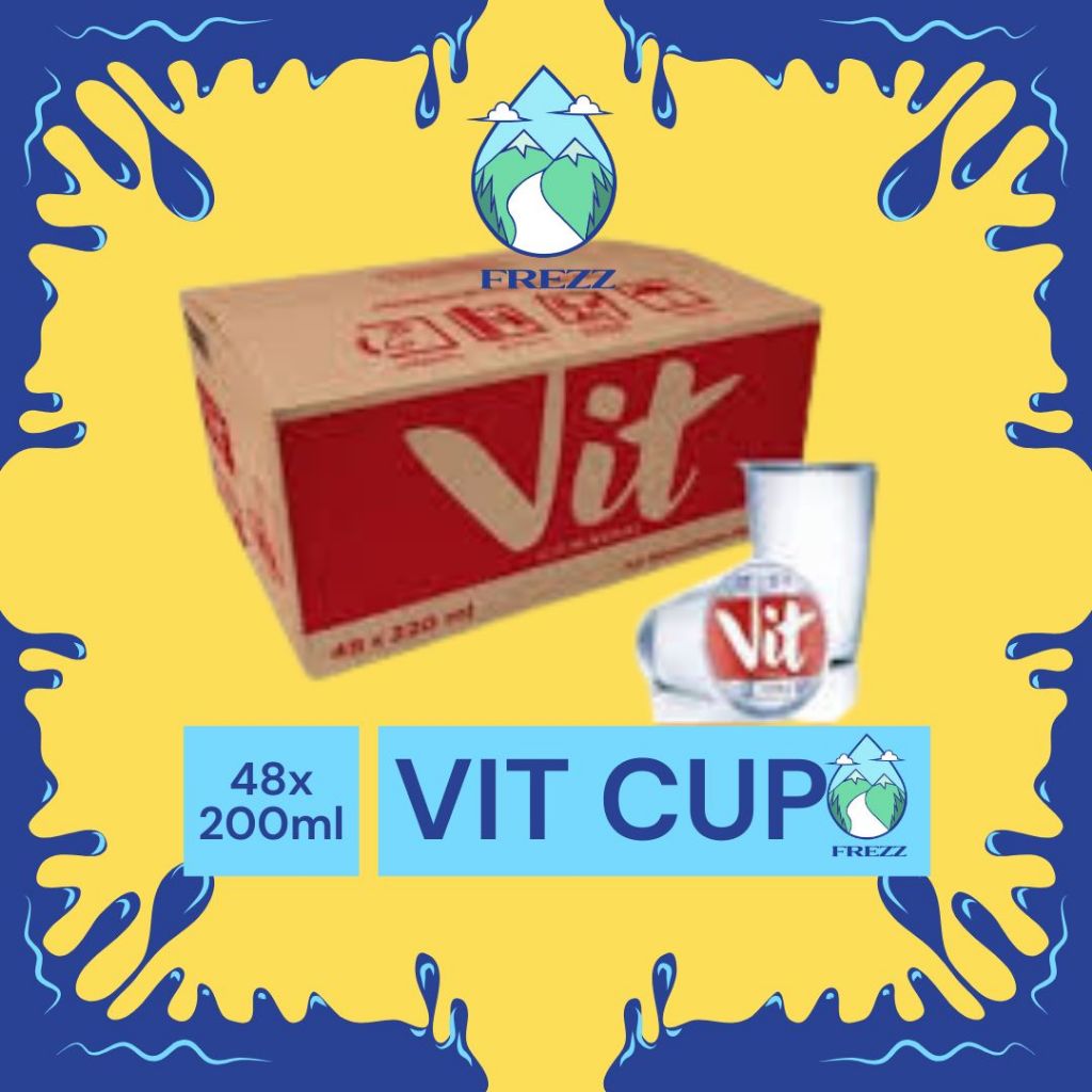 

(KARGO / REGULER) VIT GELAS Dus 200ml Isi 48 CUP Per Karton - READY Segala Air Minum Kemasan Botol Minuman Kardus
