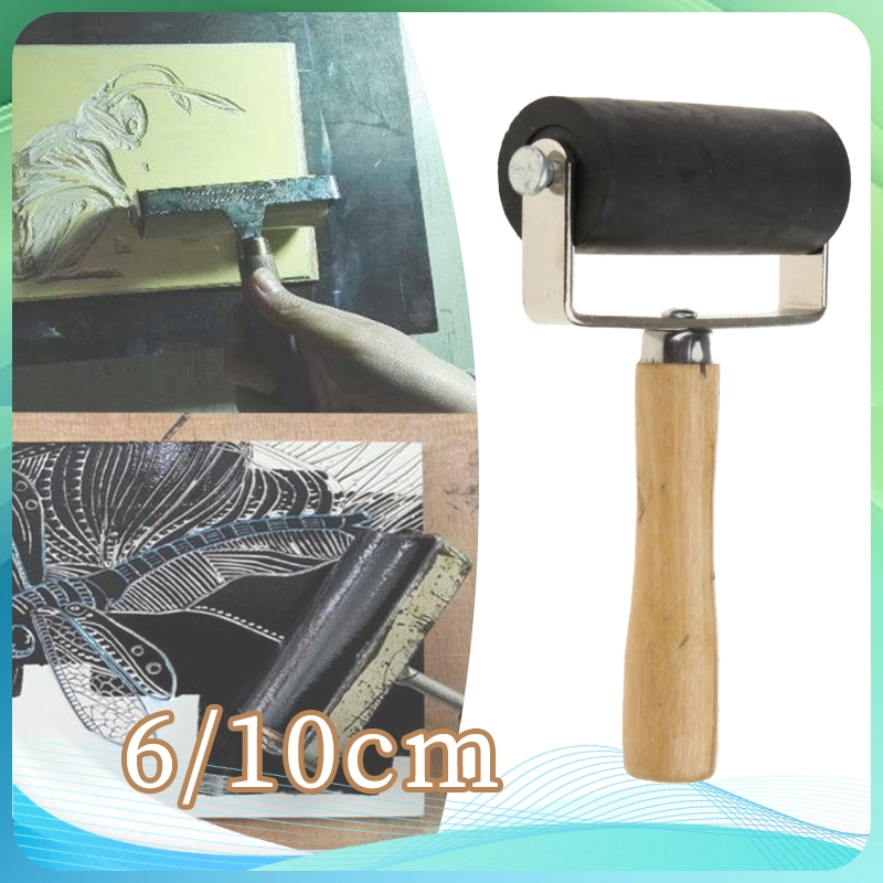 

6/10 Cm Roller Karet Hard Roller Rubber Rubber Roll Grafis Wooden Roller Karet Rubber