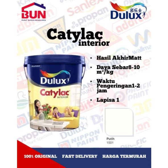 CAT DULUX CATYLAC INTERIOR 25 KG - 1501 PUTIH TINTINGAN
