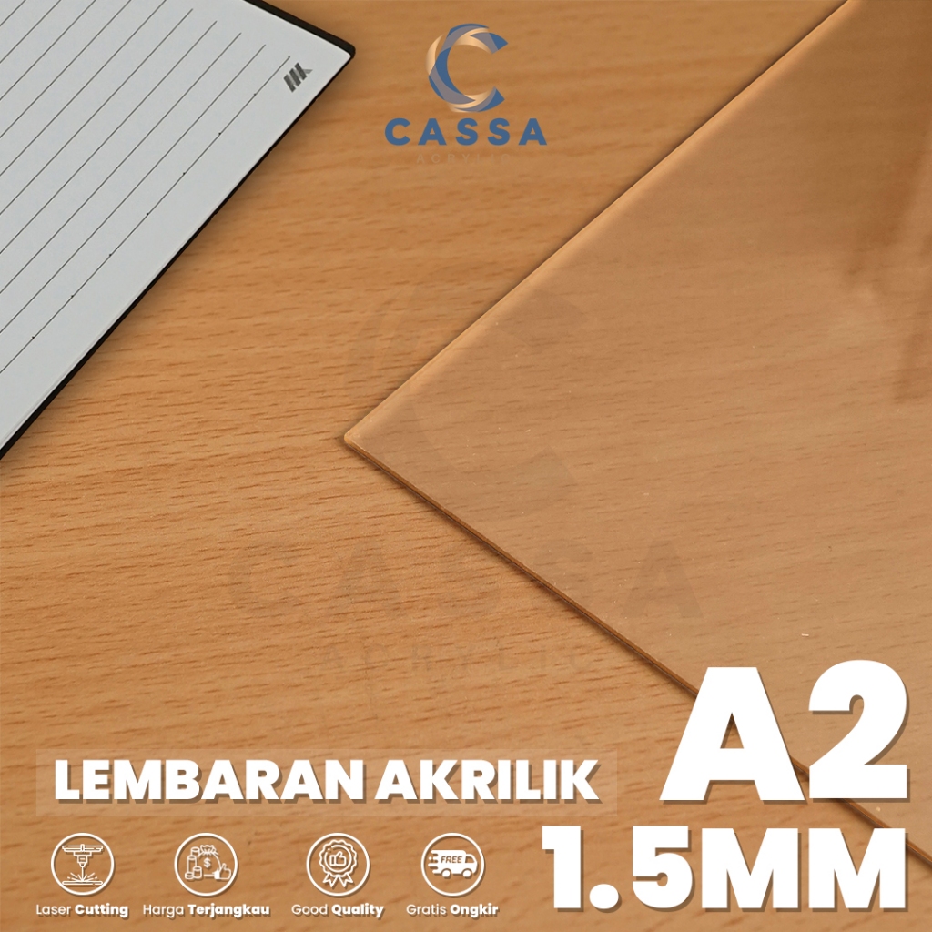 

Akrilik Lembaran Bening A2 1,5mm / Acrylic Sheet Clear Transparant