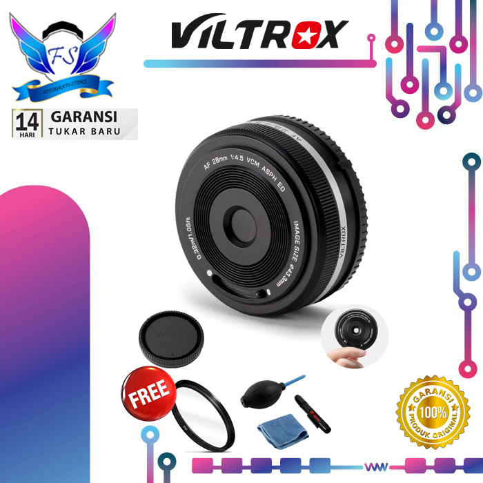 VILTROX 28mm f4.5 Pancake Lens for Fujifilm X Mount Lensa Kamera Garansi Resmi
