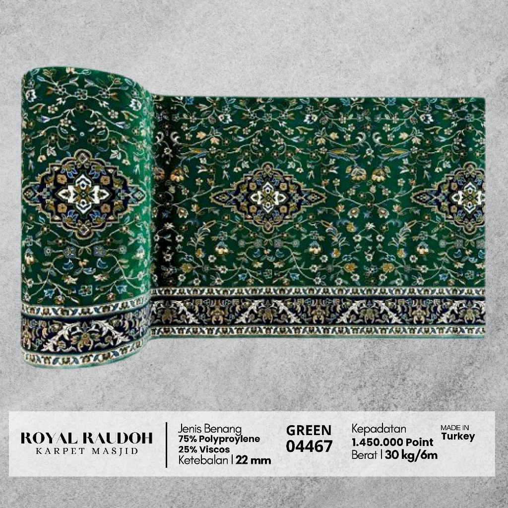 Karpet Masjid | Royal Raudoh | Kwalitas Import - Lebar 120 cm