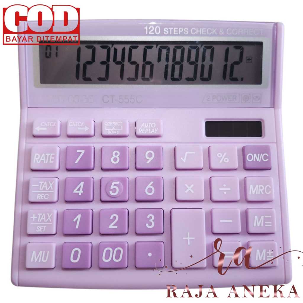 

Kalkulator Murah Tipe 555 c 555c Warna Lucu 12 Digit Check Ulang Check Correct Bisa Hitung Ulang