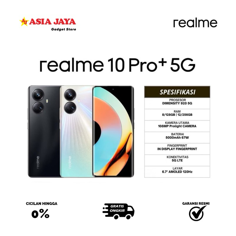 [Ex Display] REALME 10 PRO PLUS 5G RAM 12/256GB Kelengkapan Fullset Original - Garansi Resmi REALME