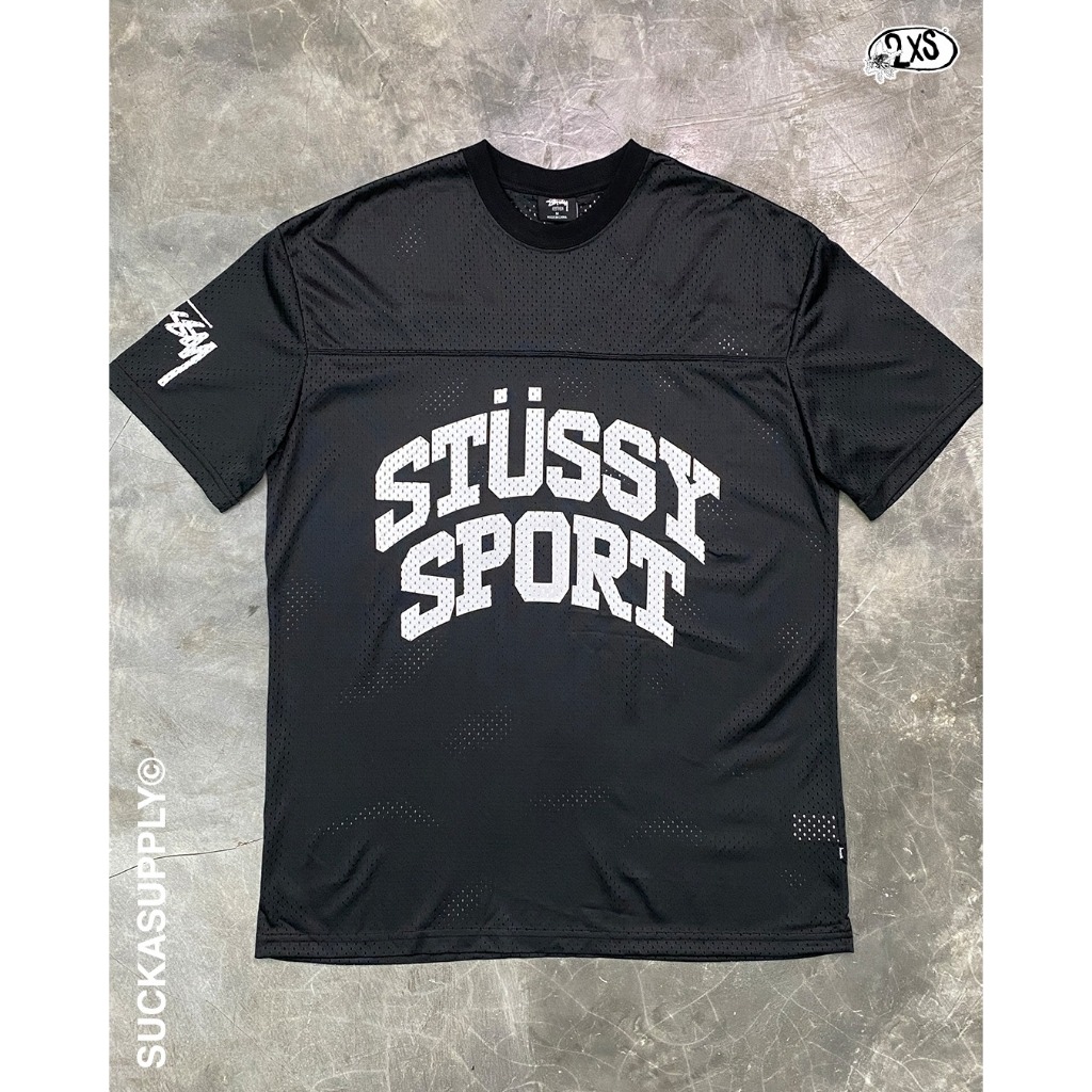 STUSSY SPORT MESH JERSEY - BLACK