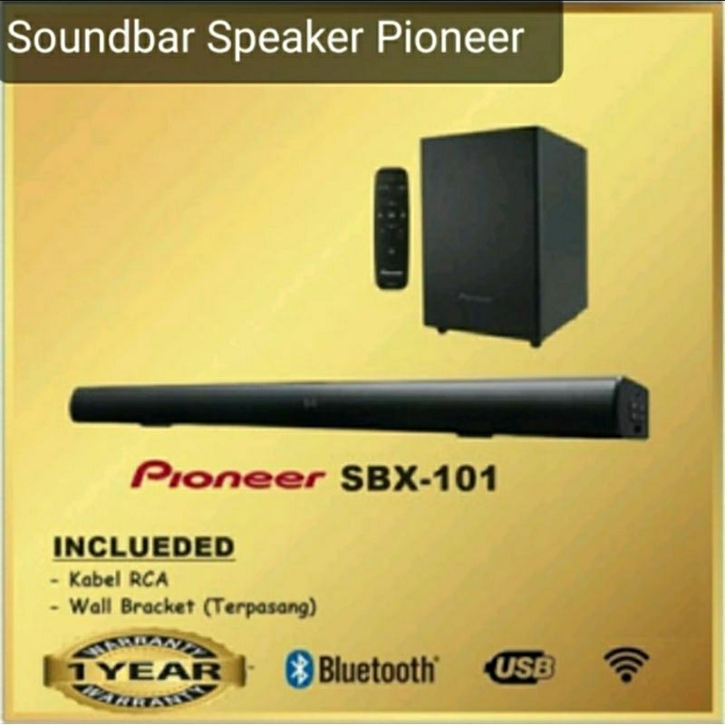 Soundbar Speaker Pioneer Subwoofer Sound System Home Theater TV Bluetooth Multifungsi SBX 101