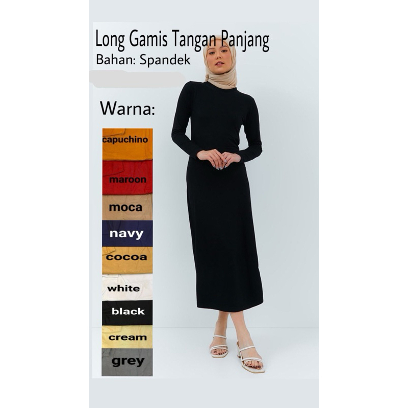 INNER GAMIS PUTIH - INNER PUTIH - MANSET PUTIH -MANSET GAMIS [MANSET GAMIS SPANDEX PREMIUM] [INNER G