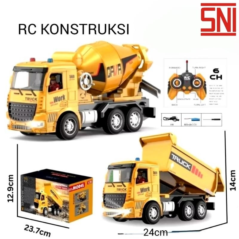 MAINAN RC TRUK MOLEN DUMP TRUCK 6CH 27Mhz MAINAN ANAK REMOTE CONTROL TRUK MOLEN