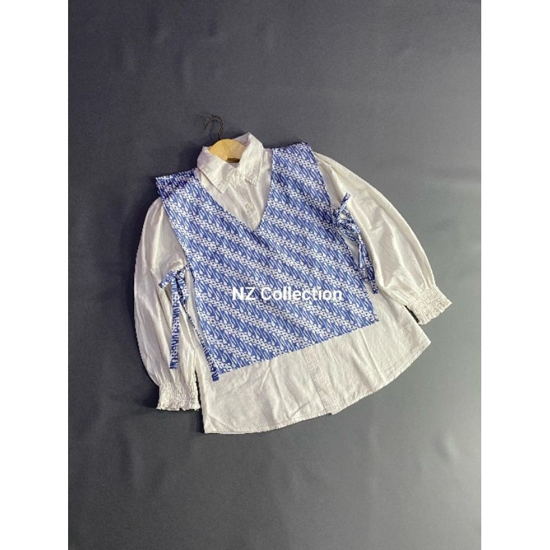 Vest Batik Wanita Modern Outer Batik Wanita Rompi Atasan Batik Wanita Tali Samping