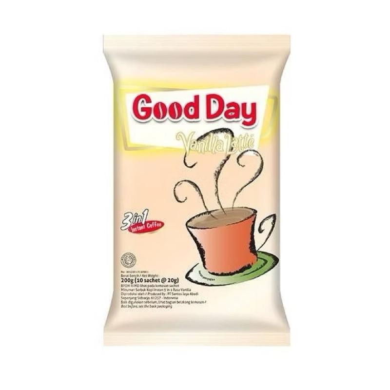 

Kopi GOOD DAY 3IN1 VANILLA LATTE 10SX20G