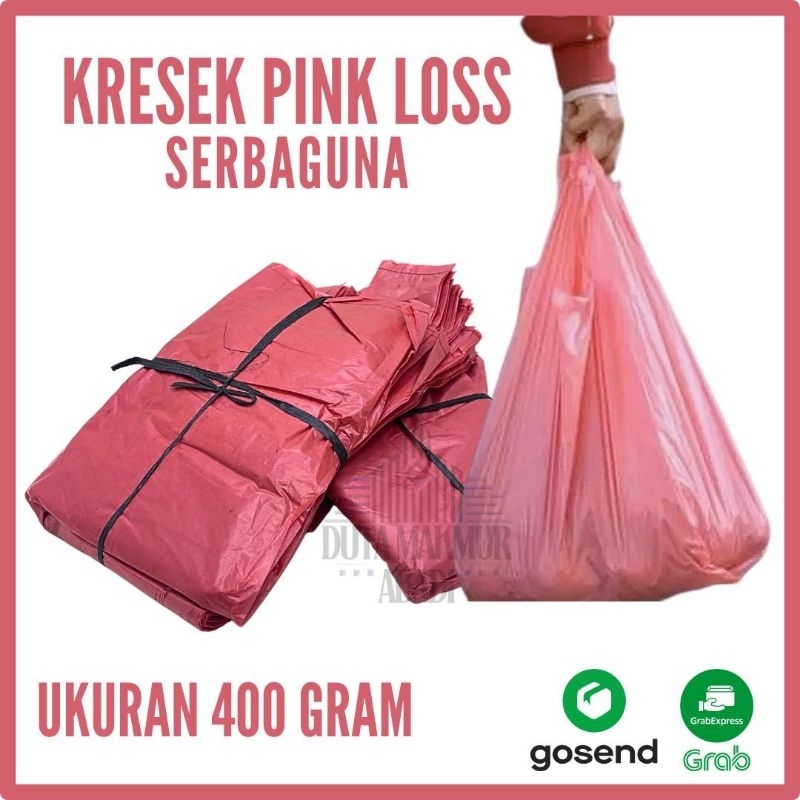 PLASTIK KRESEK LOS PINK TERMURAH | KANTONG KRESEK IKAT WARNA PINK EKONOMIS | PLASTIK WARUNG / PASAR 
