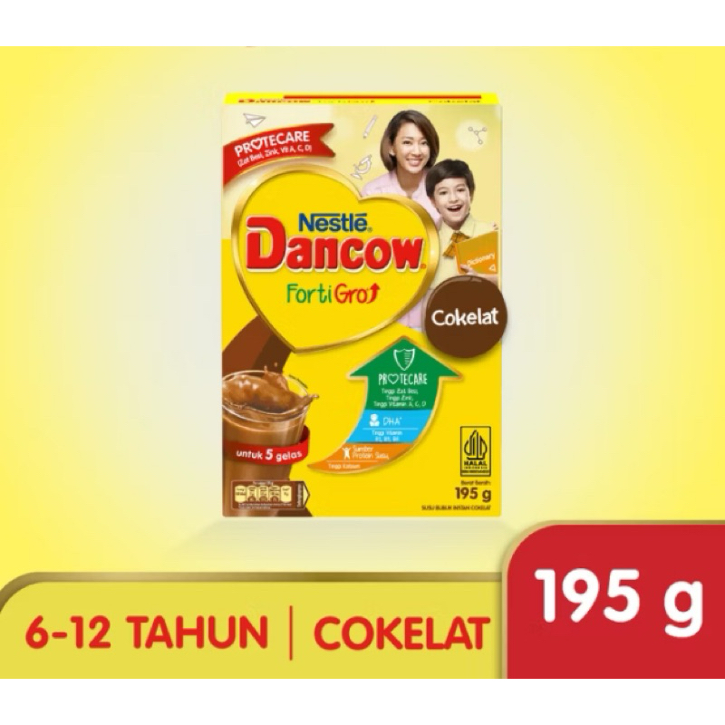 

Nestle Dancow Fortigro Susu Bubuk Susu Anak Instan Rasa Coklat 195 Gram Box
