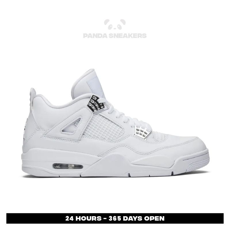 Sepatu Jordan 4 Retro Pure Money Allwhite Casual Gym Olahraga Joging Pria Wanita Sport